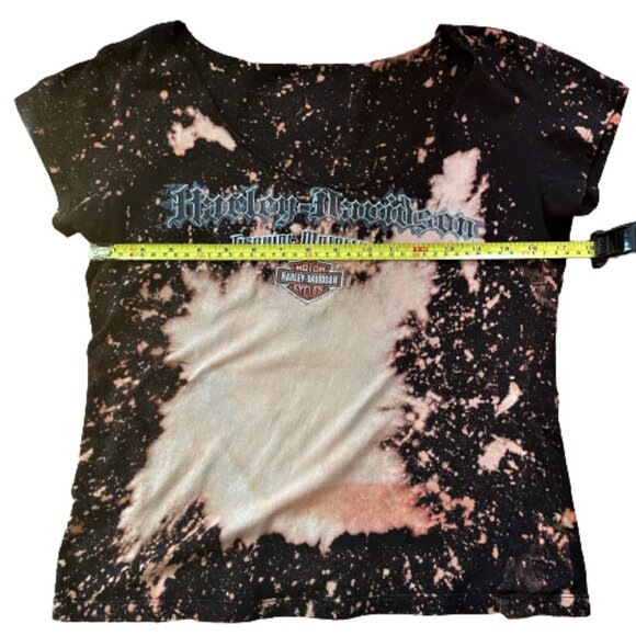 2/$40 Vintage Harley-Davidson distressed bleached tie dye graphic tee T shirt - Picture 6 of 13